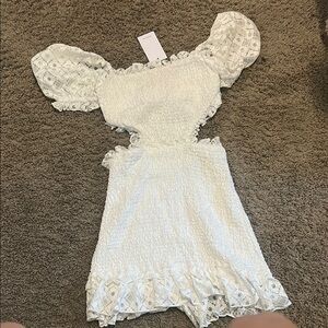 Lovers + Friends White Ruffled Dress